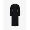 Jacquemus Womens Black Curvo Notch-lapels Wool Coat In Black