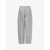 Jacquemus Womens Light Grey Curvo Wide-leg Cotton And Wool Trousers In Gray