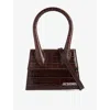 Jacquemus Womens Dark Brown Le Chiquito Croc-embossed Leather Top-handle Bag In Dark Brown