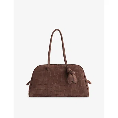 Jacquemus Womens Dark Brown Le Turismo Embossed Leather-suede Shoulder Bag