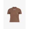 Jacquemus Crew Neck Box Cut Short Sleeve Top In Brown