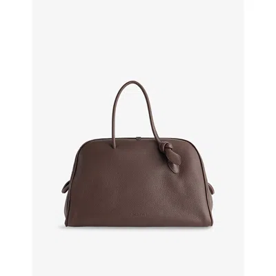 Jacquemus Womens Turismo Leather Top-handle Bowling Bag Dark Brown