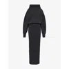 Jacquemus Womens Dark Grey La Maille Pallone Turtleneck Wool-blend Maxi Dress In Blue