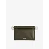 Jacquemus Womens Dark Khaki La Pochette Rond Carre Leather Clutch Bag In Gray