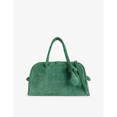Jacquemus Womens Dark Mint Le Petit Turismo Suede Shoulder Bag In Green