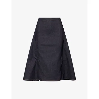 Jacquemus Womens Dark Navy Le Lavoir De-nîmes Denim Midi Skirt In Blue