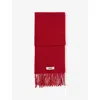 Jacquemus Womens Dark Red Carro Fringed Wool-blend Scarf In Red