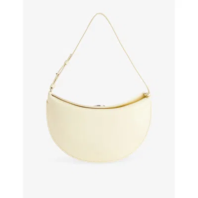 Jacquemus Womens Dusty Yellow The Ovalo Leather Clutch