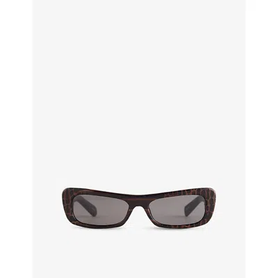 Jacquemus Womens Jac55c12sun Capri Rectangle-frame Acetate Sunglasses Brown