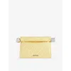 Jacquemus Womens Light Yellow La Pochette Rond Carre Leather Shoulder Bag In Yellow