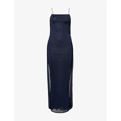Jacquemus Womens Dark Navy La Robe Maille Stretch-knit Maxi Dress In Blue