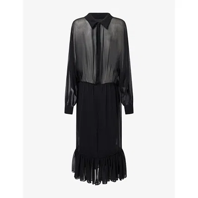 Jacquemus Womens  La Robe Siroco Sheer-crepe Midi Dress In Black