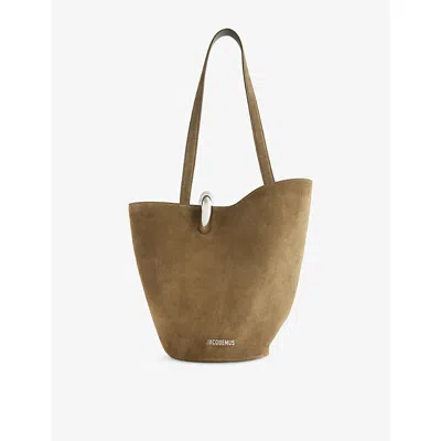 Jacquemus Womens Khaki Le Bambola Medium Suede Shoulder Bag In Brown