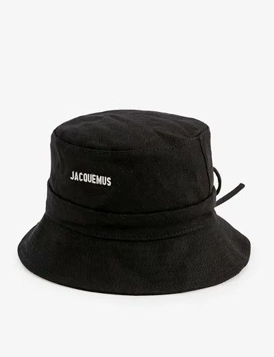 JACQUEMUS WOMENS BLACK LE BOB GADJO BRAND-PLAQUE COTTON BUCKET HAT,64748666