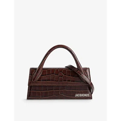 Jacquemus Womens Le Chiquito Long Small Leather Top-handle Bag Dark Brown