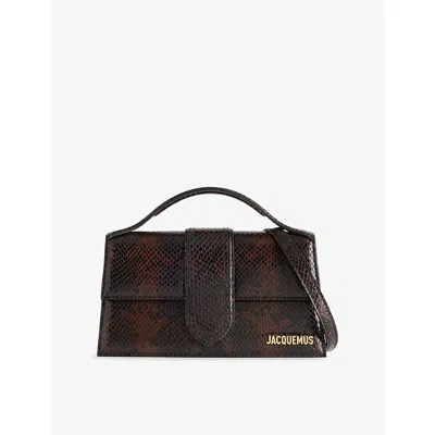 Jacquemus Womens Dark Brown Le Grand Bambino Leather Top Handle Bag