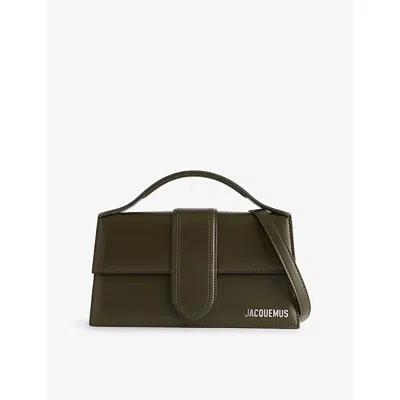 JACQUEMUS WOMENS DARK KHAKI LE GRAND BAMBINO LEATHER TOP-HANDLE BAG