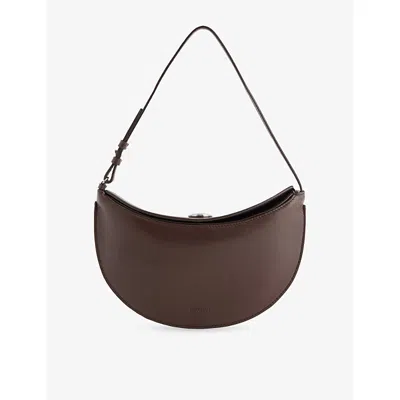 Jacquemus Womens Midnight Brown Le Petit Ovalo Leather Shoulder Bag