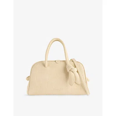 Jacquemus Womens Ivory Le Petit Turismo Leather Shoulder Bag In White