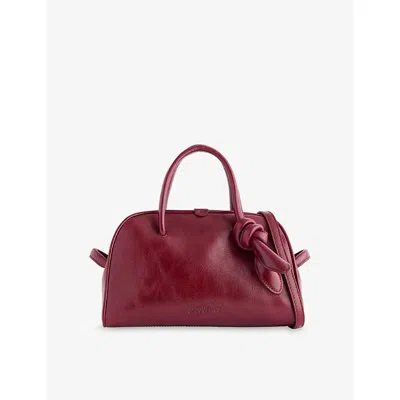 Jacquemus Womens Burgundy Le Petit Turismo Leather Top Handle Bag