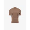 Jacquemus Womens Brown P La Maille Castagna High-neck Wool Top In Brown