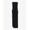 Jacquemus Womens Peplo Longue Draped Stretch-woven Blend Maxi Dress Black In Black