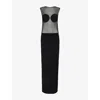 Jacquemus Womens Black Platano Sheer-panel Knitted Maxi Dress In Black