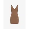 Jacquemus Womens Beige Sierra Ribbed-knit Mini Dress In Beige
