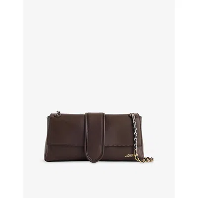 Jacquemus Womens  The Bambino Chaîne Leather Shoulder Bag In Midnight Brown