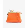 Jacquemus Womens Red Orange The Berlingot Leather Shoulder Bag In Orange