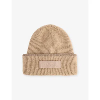 Jacquemus Womens  The Gros Grain Wool-blend Beanie In Beige