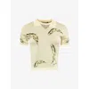 Jacquemus Womens Banana Jacquard Yellow The Marino Banana-print Woven-knitted Polo Top