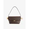 Jacquemus Womens Midnight Brown The Rond Carré Leather Shoulder Bag In Brown
