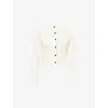 Jacquemus Womens Off-white The Scala Croc-embossed Woven-stretch Cardigan In Off-white