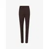 Jacquemus High-waisted Wool Trousers Ribbon Detail In Dark Brown
