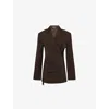 Jacquemus Tibau Double-breasted Blazer In Dark Brown