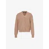 Jacquemus Womens  V-neck Branded Alpaca-blend Knit Cardigan In Light Brown