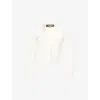 Jacquemus Womens Bicolor Tweed Off-white La Veste Cropped Woven Cardigan