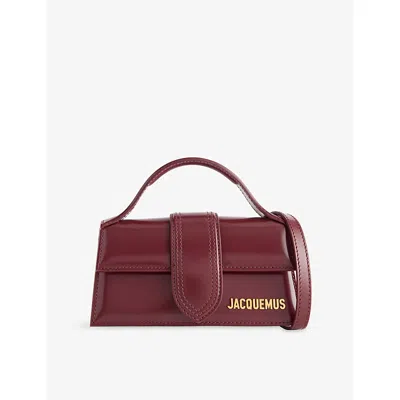 Jacquemus Womens Le Bambino Logo-plaque Leather Top-handle Bag Burgundy