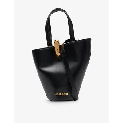 JACQUEMUS WOMENS BLACK LE PETIT BAMBOLA LEATHER BUCKET BAG