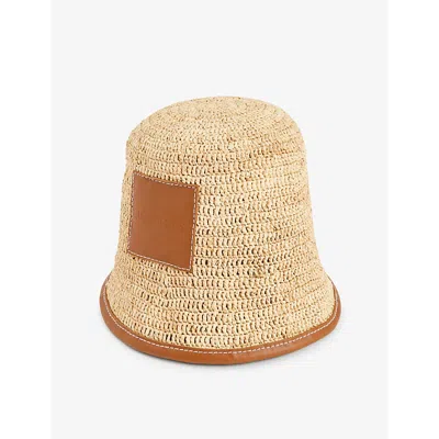 Jacquemus Le Bob Soli Raffia Bucket Hat In Brown