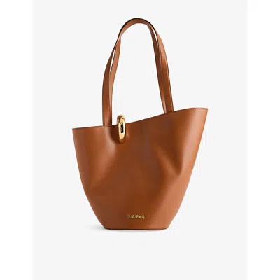 JACQUEMUS WOMENS LIGHT BROWN LE BAMBOLA MOYEN MEDIUM LEATHER TOTE BAG