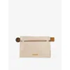 Jacquemus Womens The Rond Carré Cotton-linen Clutch Bag Light Greige