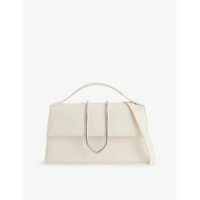 Jacquemus Womens  Le Bambino Large Leather Top Handle Bag In White
