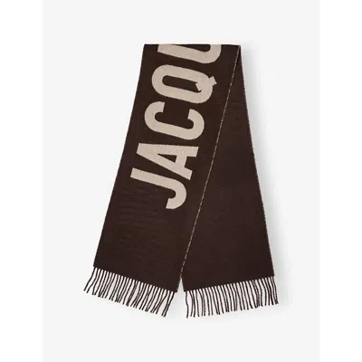 Jacquemus Womens Multi-brown The  Fringed Wool Scarf