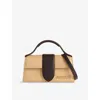Jacquemus Womens The Small Bambino Raffia-effect Woven Crossbody Bag Natural / Dark Brown