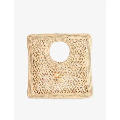 JACQUEMUS WOMENS NATURAL LE PETIT CARRE SPIAGGIA RAFFIA BAG
