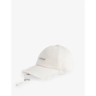 Jacquemus Womens Off-white La Casquette Artichaut Frayed Cotton Baseball Cap