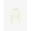 Jacquemus Womens Off-white Turtleneck Brushed Wool-blend Knitted Jumper In White