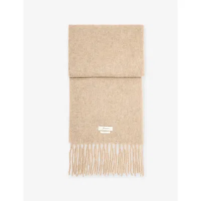 Jacquemus Womens The Carro Fringe Wool-blend Scarf Taupe